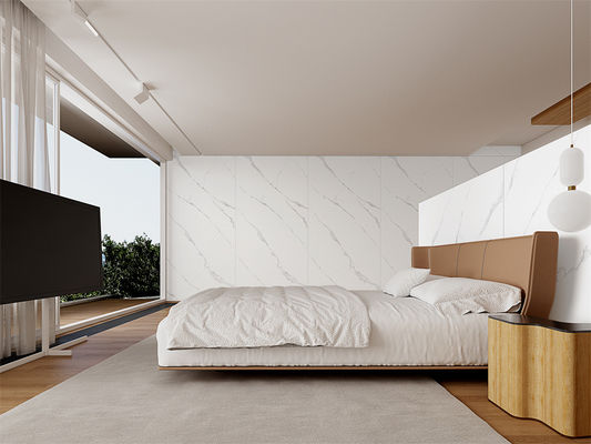 কেনা এএএ গ্রেড কারারা হোয়াইট সিন্টার্ড স্টোন স্ল্যাব ১৪২০x২৭০০মিমি ম্যাট অনলাইন উত্পাদন