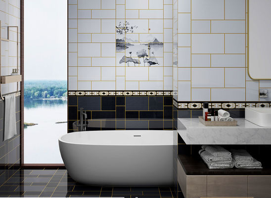 কেনা হোটেলের জন্য 30x60cm পরিধান-প্রতিরোধী চকচকে সিরামিক ওয়াল টাইল অনলাইন উত্পাদন