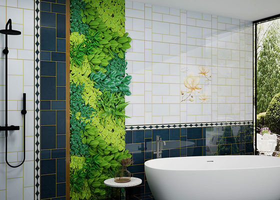 কেনা গোসলখানার জন্য জলরোধী ৩০x৬০ সেমি সিরামিক ওয়াল টাইল নীল অনলাইন উত্পাদন