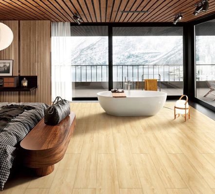 কেনা এএএ গ্রেড কাঠের পোরসেলান টাইলস 250x1500mm ব্রাউন হলুদ ক্লে অনলাইন উত্পাদন