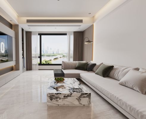 কেনা নকশা অফিসের জন্য স্ক্র্যাচ-প্রতিরোধী স্টাইলিশ অভ্যন্তর মেঝে 1000x1000mm পালিশ করা গ্ল্যাজড চীনামাটির টালি অনলাইন উত্পাদন