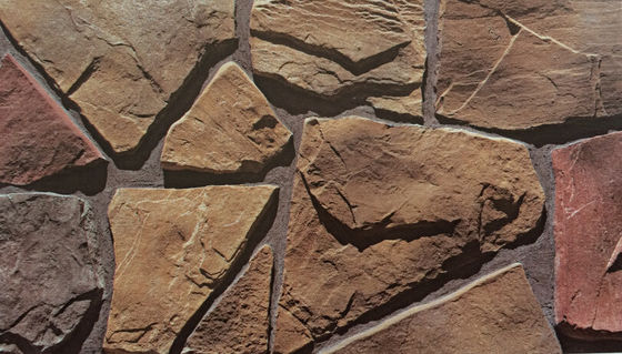 কেনা বাইরের দেয়ালের জন্য এএএ গ্রেড অরেঞ্জ বেজ কালচারড স্টোন ইট অনলাইন উত্পাদন