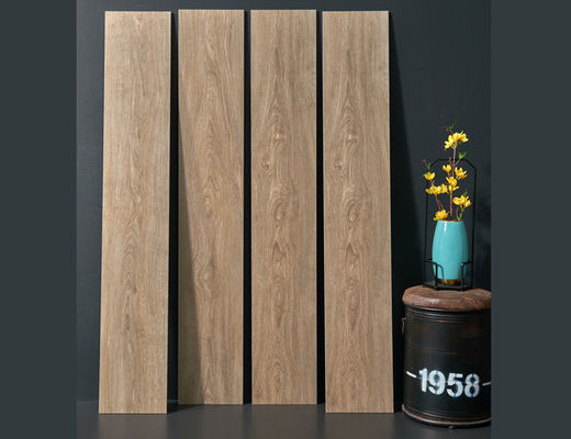 কেনা 250x1500 মিমি কাঠের প্রভাব পোরসেলান টাইল 9.5mm প্রাচীর এবং মেঝে জন্য বেধ অনলাইন উত্পাদন