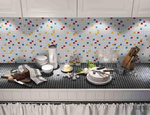 কেনা Inkjet Glazed Glossy 8mm Decorative Mosaic Tiles Art Colorful Porcelain Fadeless অনলাইন উত্পাদন
