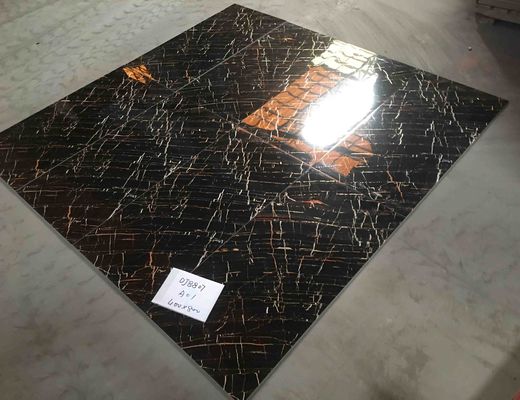 কেনা 400x800 মিমি পালিশ গ্লোজড টাইলস, 7.8 মিমি 6 পিসি / সিটিএন চীনামাটির বাসন মেঝে টাইলস সোনার লাইন অনলাইন উত্পাদন