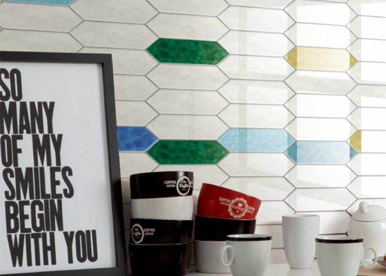 কেনা চকচকে 3D ইনজেক্ট সিরামিক ওয়াল টাইলস 75x300mm আধুনিক ডিজাইন অনলাইন উত্পাদন