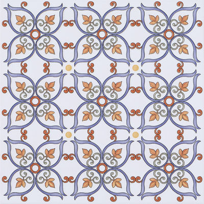 সাদা এবং লাল 20x20cm নন-স্লিপ সিরামিক রাস্টিক টাইল