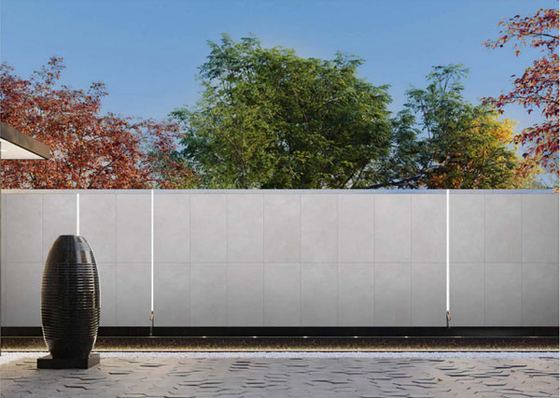 স্ক্র্যাচ-প্রতিরোধী 600x1200mm সিমেন্ট হালকা ধূসর বহিরঙ্গন পর্দা প্রাচীর শপিং মলের জন্য পুরু টাইল