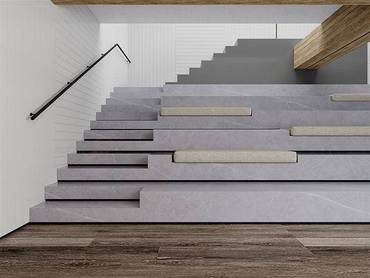 ডাইনিং রুমের জন্য ১৬০০x৩২০০মিমি ম্যাট গ্রে সিন্টার্ড স্টোন স্ল্যাব