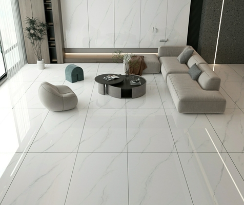 সাদা পালিশ করা চকচকে চীনামাটির টালি 900x1800x9মিমি 0.5% W.A
