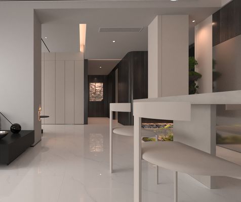 ক্যারারা পরিধান-প্রতিরোধী এবং কোন ফেইড 1mx1m ইনডোর মেঝে বিল্ডিং এবং রান্নাঘর জন্য পোলিশ গ্লাসযুক্ত পোরসেলিন টাইল