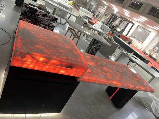 Stunning Eco-friendly Stylish Anti-slip Moisture-proof Luxury Stone Light Gray Countertop 2600x800mm Polished Marble Slabs Island Table and Bar Table for Ornament