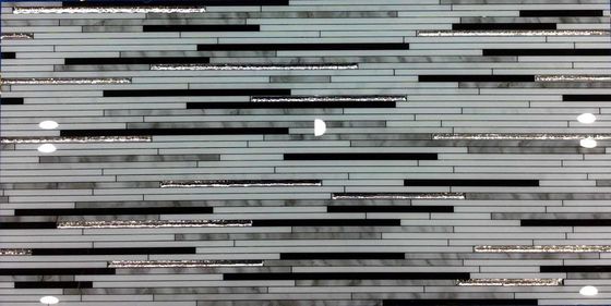 500 এসকিউএম 9.5 মিমি ফুলের প্যাটার্ন টাইলস, 30x60 সেন্টিমিটার আলংকারিক মেঝে টাইলস সোনার সিলভার লাইন