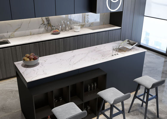 OEM Carrara সাদা Sintered পাথর স্ল্যাব 15mm বেধ